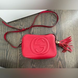 Gucci Red Disco Soho Leather Bag